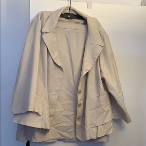 2 pc plus size ivory skirt suit